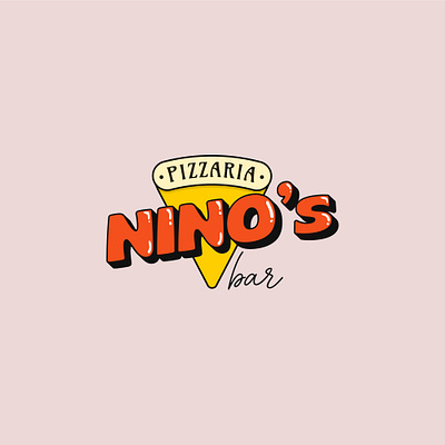 Pizzaria Nino's bar - Logo design brand branding clean design flat illustrator lettering logo typography vector