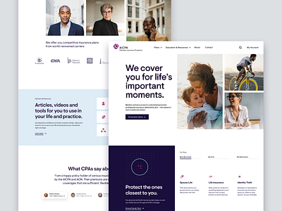 AICPA Web Design branding design icons illustration insurance minimal parallax responsive ui ux website