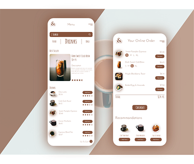 Menu & Cart for coffee shop buisness design logo ui user experience ux web design webdesign