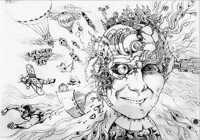 Creative Thinking pencil drawing art lining designer pencil drawing