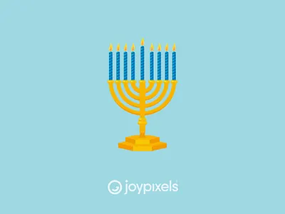 The JoyPixels Menorah Emoji Sticker - Winter Fun 8 days character christmas emoji emojis glyph graphic hannukah holiday icon illustration jewish menorah