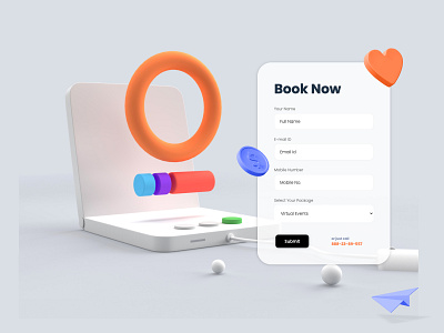 Book Now Form amptus branding clean ui design illustration strap ui ux