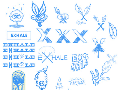 Exhale Brand + Video Game Concepts branding design draw hand hand drawn illustration illustration art logo wacom cintiq