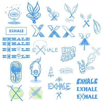 Exhale Brand + Video Game Concepts branding design draw hand hand drawn illustration illustration art logo wacom cintiq