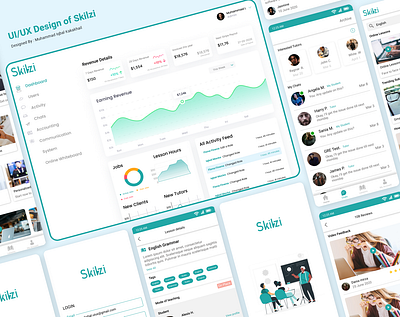 Product design of Skilzi app interaction design landing page mobile ui mockup ui ui ux uidesign ux webdesign