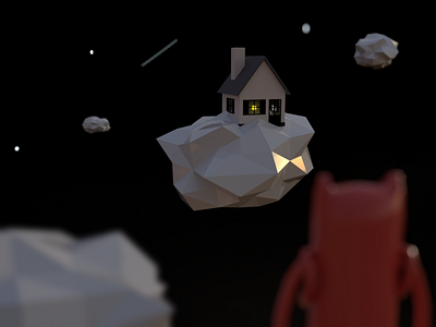 House on a cloud vibes 3d 3d art 3d artist cloud house vibes