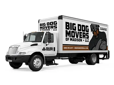 Big Dog Movers Company Truck Design advertising billboard branding company concept design graphic design illustration illustrator logo marketing offline vector vehicle wrap