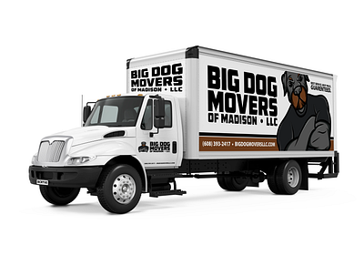 Big Dog Movers Company Truck Design advertising billboard branding company concept design graphic design illustration illustrator logo marketing offline vector vehicle wrap