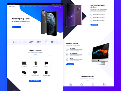 Repair Shop Website Design - Homepage device repair mobile repair modern design repair repair service repair shop repair store responsive responsive design ui ux design ui ux uidesign uiux web design webdesign website design