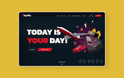 Raffle WebSite branding design fun gamble game typography ui ux website