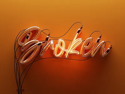 brOKen 36daysoftype 3d blender blender3d illustration isometric letter lettering letters logo render typography