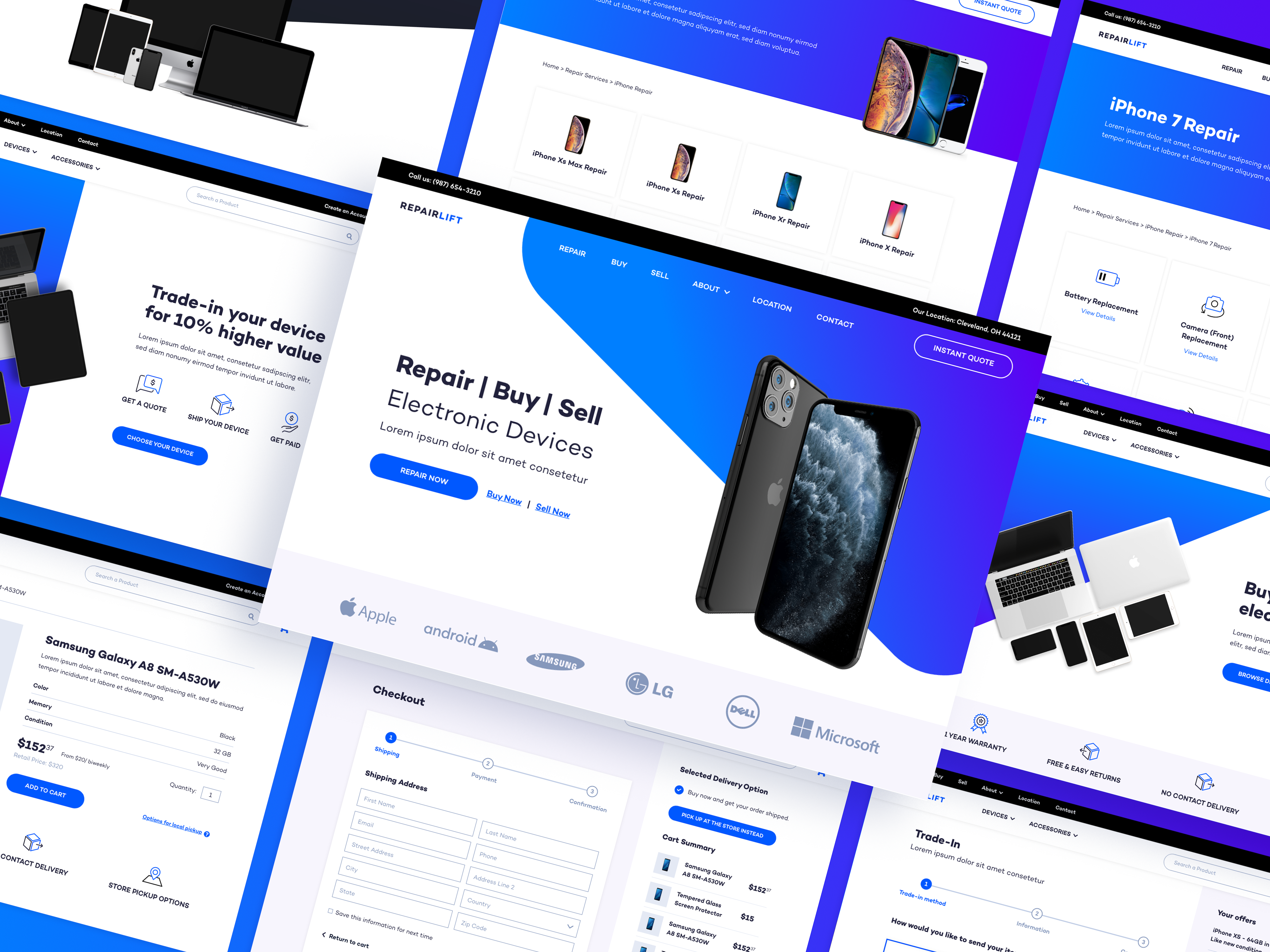 Example of Repair Shop Website Design