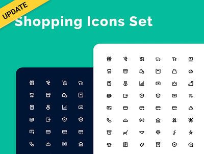 Shopping icons set - updated! barcode basket buy card discount ecommerce figma icons magazine online sale set shopper shopping store