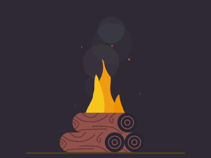 Fire aftereffects aleksandar savic animation burning camp campfire design fire gif illustration