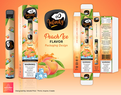 Peach Ice Vape Flavor Packaging adobe indesign adobe photoshop graphic design graphicdesign layout format package package design packagedesign packaging packaging mockup packagingdesign print print design