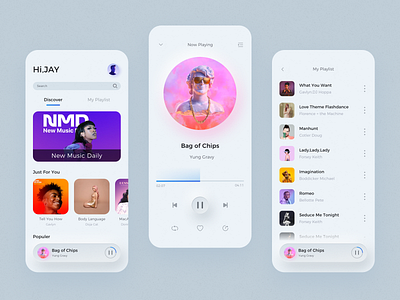 Music Player App clean music neumorphism trend ui ux
