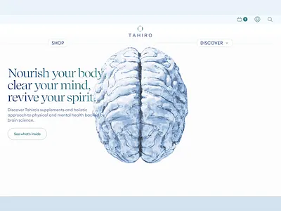 Tahiro — Landing Page, Visual Narrative [3D Animation Sequence] 3d animation design ecommerce rendering stylized supplements ui