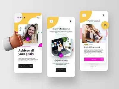 Uniplus - Mobile Version adobe xd adobexd app course app courses learning learning app learning platform mobile mobile app mobile app design mobile design remote ui
