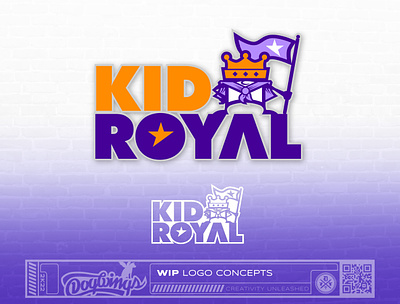 Logo concepts Kid Royal branding chipdavid design dogwings drawing icon illustration kids logo mascot royal vector