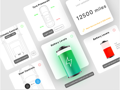 UI Cards for Electric Car (Light Mode) audi design graphic design jaguar minimal product design tesla ui ux