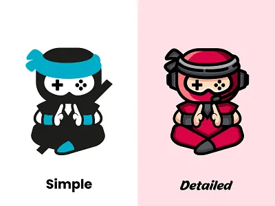 Ninja gaming icons adorable art branding creative cute design designer detailed game design gaming graphic design illustration logo logodesigner logos mascot design ninja design playful simple vector