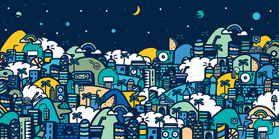 Feel Curious blue city curious doodle doodle art drawing explore illustration night skullcandy