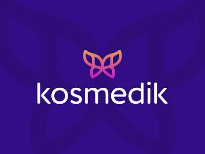 Kosmedik Logo Design - Butterfly, Wings, Wing, Gradient animal logo beauty brand branding butterfly clinic cosmetic cosmetics design gradient logo icon identity logo logodesign logodesigner loog lgoo lgo medical medicine plastic symbol