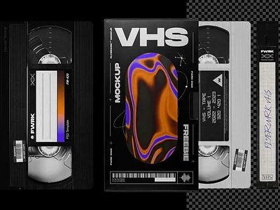 VHS Cassette Free Photoshop Mockup cassette design free mockup photoshop retro tape template vhs vintage
