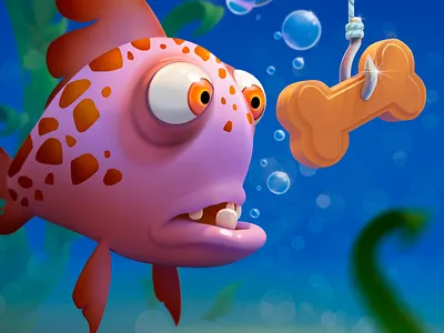 Bait art beasts cartoon character character design crazy digital 2d digital art fish fishing illustration