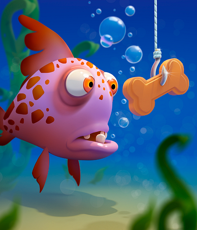 Bait art beasts cartoon character character design crazy digital 2d digital art fish fishing illustration