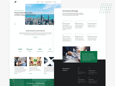 Jordan Industries International - Website clean design flat investments layout design ui ux web website