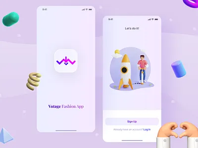 Votage Fashion App - Splash Screen app app design application branding clothes design digital fashion fashion app graphic design mobile app onboarding splash ui ui design ux wearable