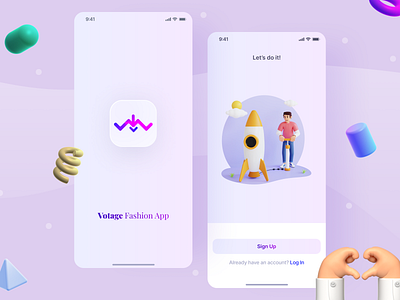 Votage Fashion App - Splash Screen app app design application branding clothes design digital fashion fashion app graphic design mobile app onboarding splash ui ui design ux wearable