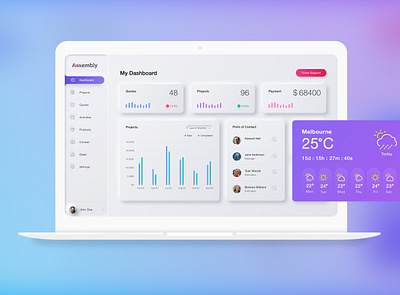 Dashboard - Neumorphic Style android clean dashboard app design icons illustration material material design material ui minimal modern neumorphic design neumorphism shadows ui ui ux ux vinodkumarpalli