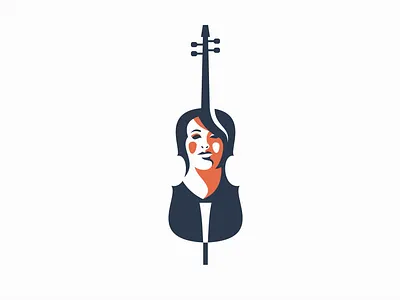 Cello Woman branding cello classical clean creative design identity illustration logo mark modern music portrait premium professional sale symbol unique vector woman