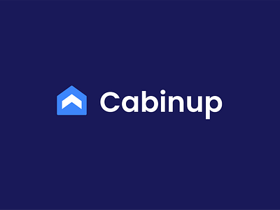 cabinup arrow cabin frowth furniture grow home house logo modern negative space top up