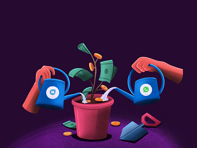 Increase revenue with Freshchat - WhatsApp integration blog design dribbble freshworks illustration social style whatsapp