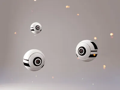 Sci-Fi Sphere Drones 3d b3d blender drone drones illustration render scifi