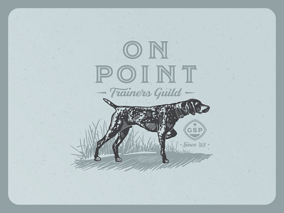 On Point brand branding dog dog trainer field gsp hunting illustration