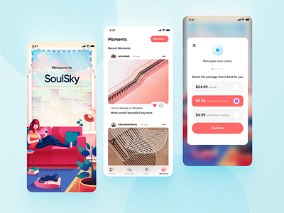 Social Chat App UI app chat design illustration mobile app social ui uiux