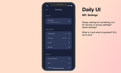 Daily UI - 007 Settings daily 100 challenge daily ui 007 dailyui dailyuichallenge design figma ui uidesign ux uxdesign