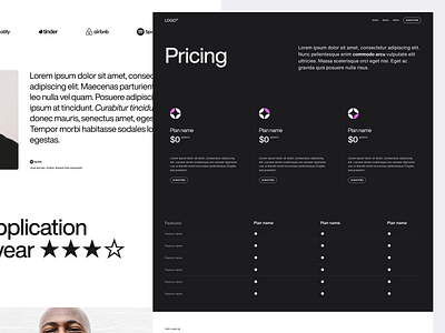 Pricing page sample for Prismic branding graphic design landing page ui website
