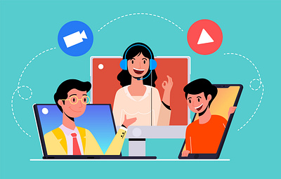 video conference flat illustration