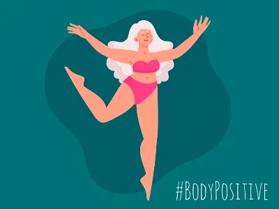 Jumping bodypositive character character design cute design flat flat illustration illustration illustrator jumping pretty vector