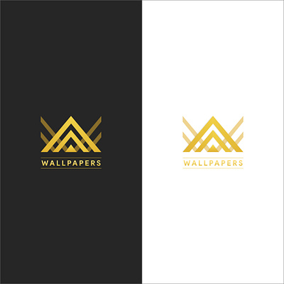 Wallpaper App Logo Design app brand clean crown dark design gold icon light logo logodesign minimalist shine simple theme ui ux wallpaper