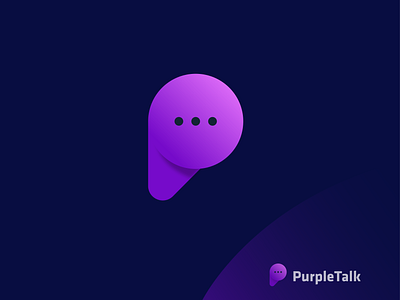 PurpleTalk Logo Design ( Letter 'P' + Chat Icon ) app brand brand design brand identity branding chat logo design flat icon logo logo design logotype minimal modern logo p chat logo p logo purpletalk ui website