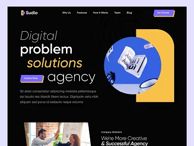 Creative Web Header agency branding clean creative design illustration modern ui ux