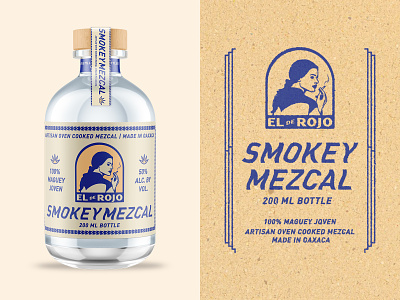 Smokey Mezcal alcohol bottle illustration mezcal typography vintage