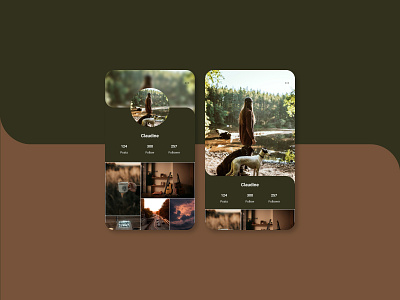 User Profile brown daily ui 006 dailyui green instagram profile social media ui