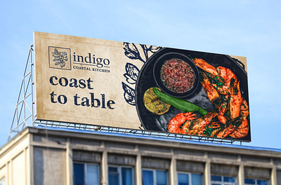 Indigo Coastal Kitchen Billboard Mock-Up billboard branding